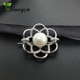 Hollow Out Floral Brooch Pins for Girls Silver 925 Coat Accessories
