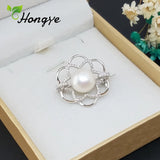 Hollow Out Floral Brooch Pins for Girls Silver 925 Coat Accessories
