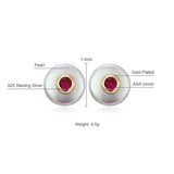 Baroque Sapphire Pearl Earrings 925 Sterling Silver Stud Jewelry