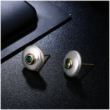 Baroque Sapphire Pearl Earrings 925 Sterling Silver Stud Jewelry