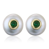 Baroque Sapphire Pearl Earrings 925 Sterling Silver Stud Jewelry