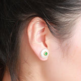 Baroque Sapphire Pearl Earrings 925 Sterling Silver Stud Jewelry