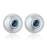 Baroque Sapphire Pearl Earrings 925 Sterling Silver Stud Jewelry
