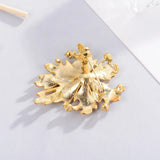 Mid Century Leaf Motif Brooch Natural Freshwater Pearl Pin