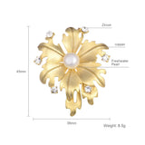 Mid Century Leaf Motif Brooch Natural Freshwater Pearl Pin