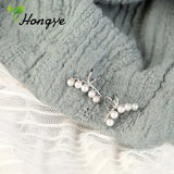 Moon Shape Pearl Clip Earrings 925 Sterling Silver Fine Jewelry