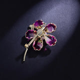 Vintage Flower Pearl Brooch 925 Silver CZ Jewelry