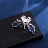 Natural Pearl Zircon Silver Brooch Wedding Jewelry