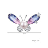 Natural Pearl Zircon Silver Brooch Wedding Jewelry