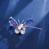 Natural Pearl Zircon Silver Brooch Wedding Jewelry
