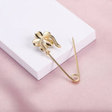 Pearl Flower Brooch Zircon Coat Pin Wedding Jewelry Gift