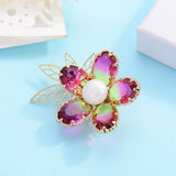 Freshwater Pearl Flower Brooch for Women Sweater Pin Bouquet Wedding Accessory