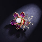 Freshwater Pearl Flower Brooch for Women Sweater Pin Bouquet Wedding Accessory