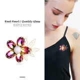 Freshwater Pearl Flower Brooch for Women Sweater Pin Bouquet Wedding Accessory