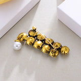 Vintage Irregular Pearls Brooches Crystal Metal Dress Pins
