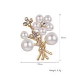 Retro Bouquet Pearl Crystal Brooches Pins Women Sweater Bridal Wedding Jewelry