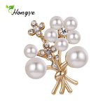 Retro Bouquet Pearl Crystal Brooches Pins Women Sweater Bridal Wedding Jewelry