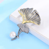 Irregular Floral Pearl Brooch Zircon Jewelry Gift