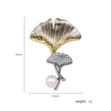 Irregular Floral Pearl Brooch Zircon Jewelry Gift