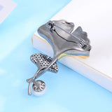 Irregular Floral Pearl Brooch Zircon Jewelry Gift