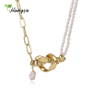 Vintage Style Natural Pearls Pendant Necklace for Women