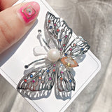 Butterfly Shell Pearl Brooch for Women Wedding Bridal Party Bouquet