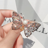 Butterfly Shell Pearl Brooch for Women Wedding Bridal Party Bouquet