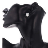 925 Silver Tiger Stud Earrings for Women Girls Party Engagement