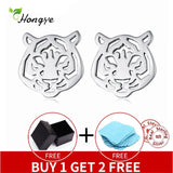 925 Silver Tiger Stud Earrings for Women Girls Party Engagement
