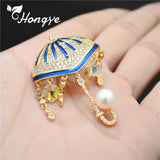 Enamel Freshwater Pearl Brooch Pin for Women Scarf Accessories