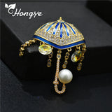 Enamel Freshwater Pearl Brooch Pin for Women Scarf Accessories