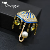 Enamel Freshwater Pearl Brooch Pin for Women Scarf Accessories