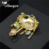 Enamel Freshwater Pearl Brooch Pin for Women Scarf Accessories