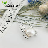 Silver Crab Pendant Necklace Real Pearl Jewelry Female Accessory