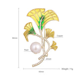 Vintage Crystal Rhinestone Leaf Brooch for Women