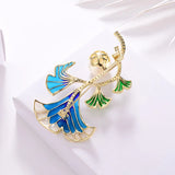 Vintage Crystal Rhinestone Leaf Brooch for Women
