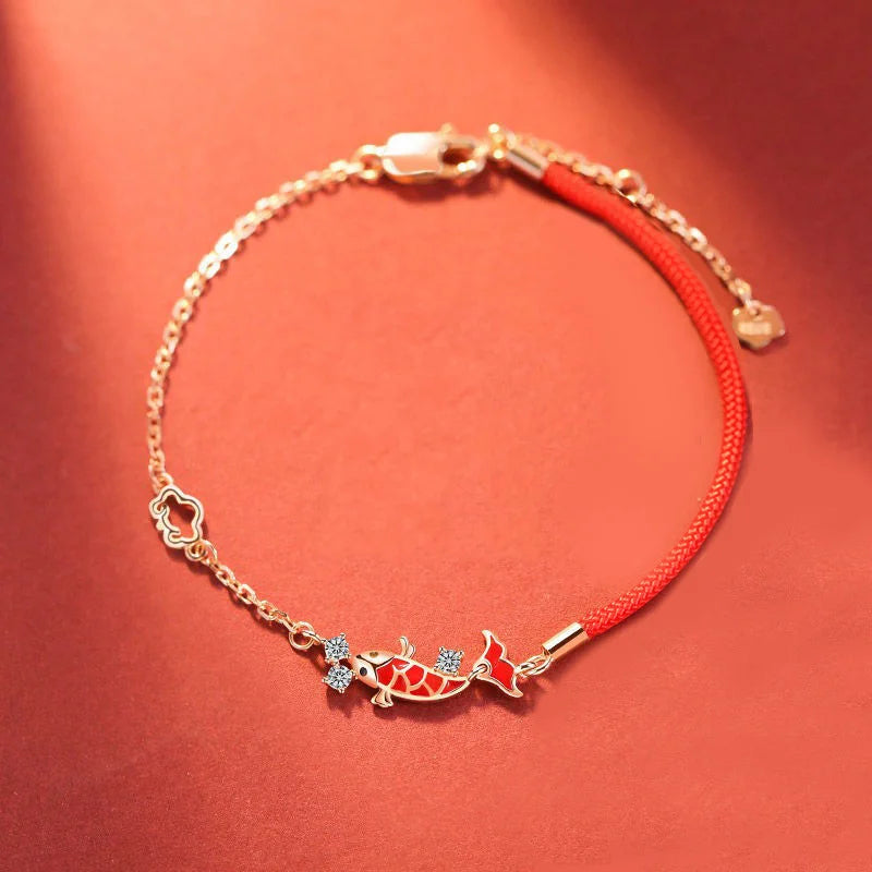 Hongyun Koi Bracelet Women's Birthday Red Rope Bracelet