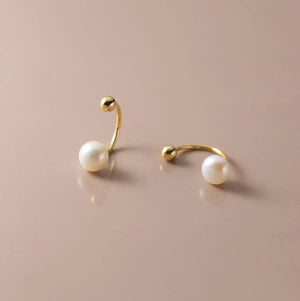 Small Silver Hook Stud Earrings 925 Sterling Silver Women Girls Students