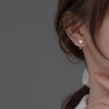 Small Silver Hook Stud Earrings 925 Sterling Silver Women Girls Students