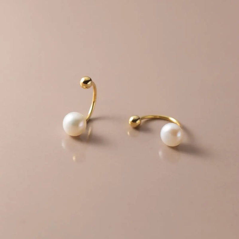 Small Silver Hook Stud Earrings 925 Sterling Silver Women Girls Students