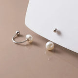 Small Silver Hook Stud Earrings 925 Sterling Silver Women Girls Students