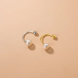 Small Silver Hook Stud Earrings 925 Sterling Silver Women Girls Students