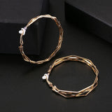 Twisted Hoop Clip Earrings for Women, Non-Pierced