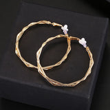 Twisted Hoop Clip Earrings for Women, Non-Pierced