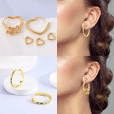 925 Silver Hoop Earring Rose Yellow Golden Jewelry