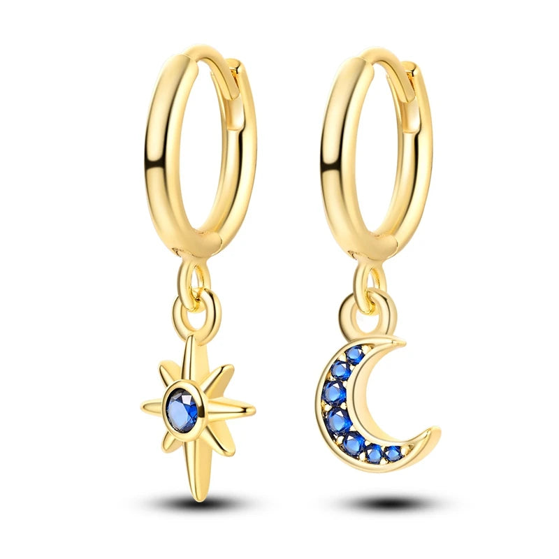 925 Silver Hoop Earring Rose Yellow Golden Jewelry