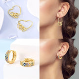 925 Silver Hoop Earring Rose Yellow Golden Jewelry