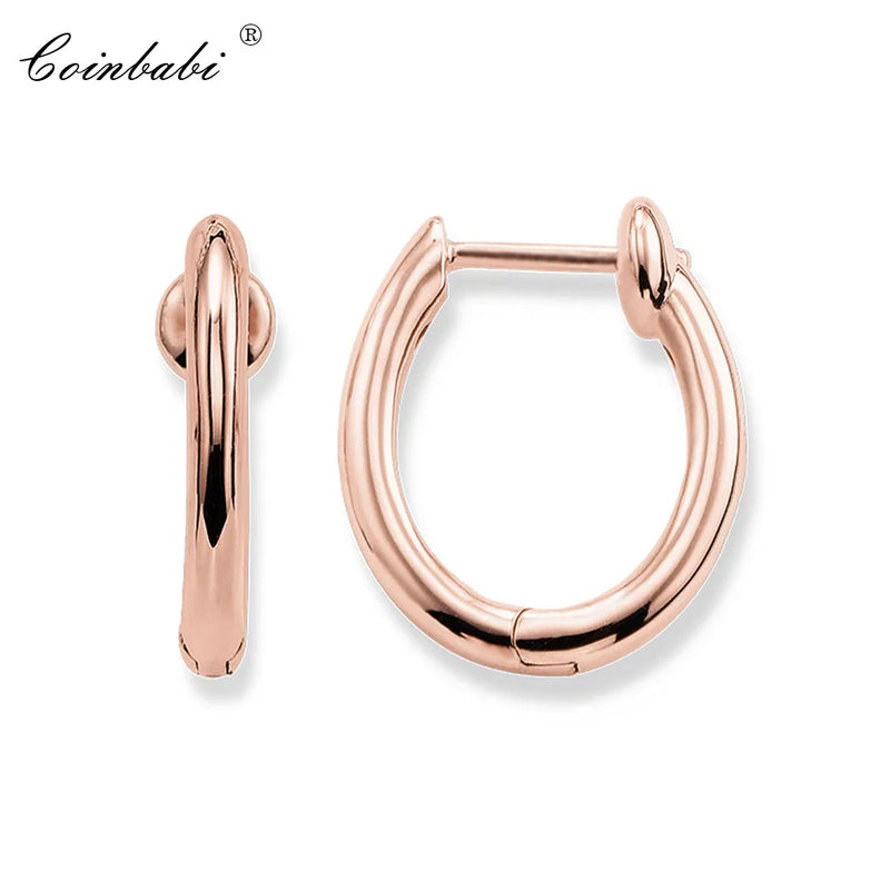 925 Sterling Silver Hoop Earring Rose Design for Women