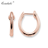 925 Sterling Silver Hoop Earring Rose Design for Women