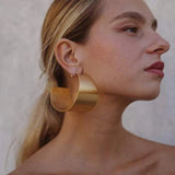 Women's Hoop Stud Earrings Big Pendant Drop Dangle
